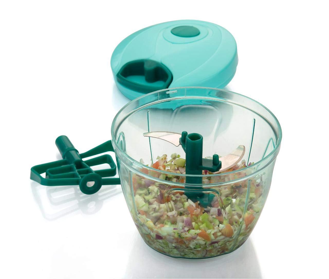 2180 Manual 2in1 Handy 1 Litre Plastic Dori Chopper, Cutter with SS Blades and Whisker Blade (1000 ml) - SkyShopy 2180 Manual 2in1 Handy 1 Litre Plastic Dori Chopper, Cutter with SS Blades and Whisker Blade (1000 ml) - SkyShopy
